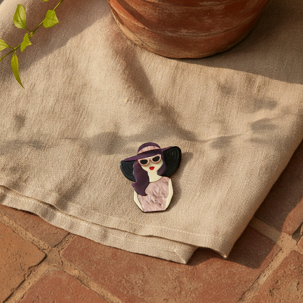 Purple Belle Brooch in Purple - Product View