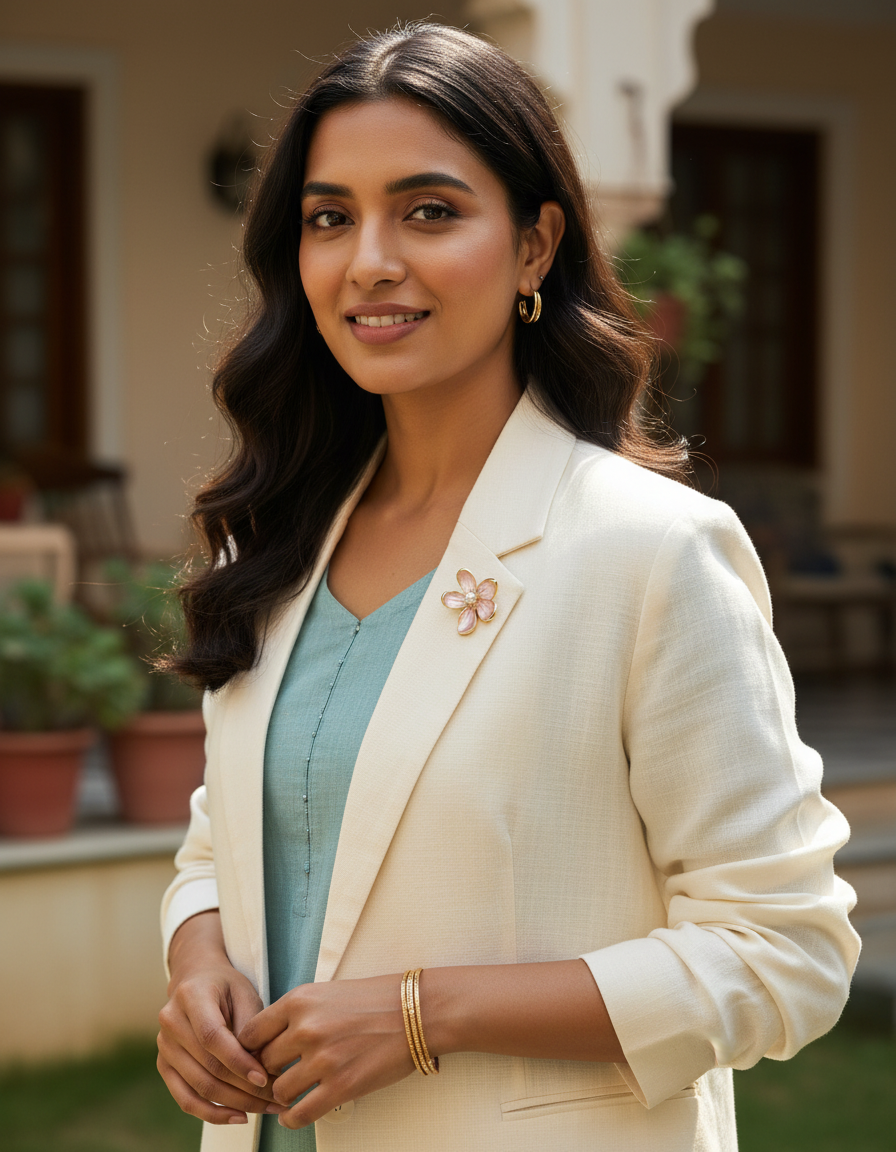 Blush Pearl Floral Brooch