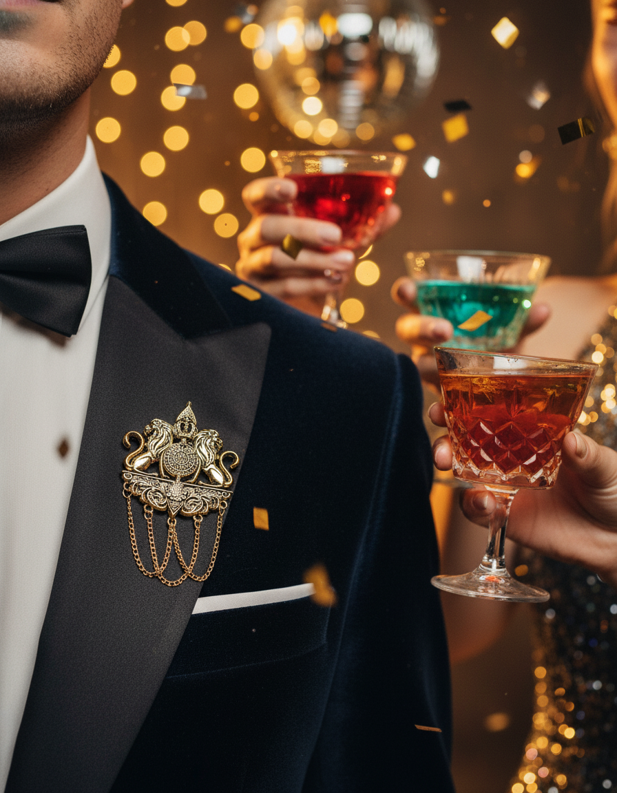 Royal Lion Crest Brooch