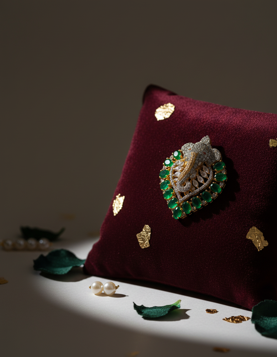 Emerald Ganesha Royal Brooch