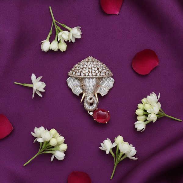Imperial Tusker Ruby Brooch