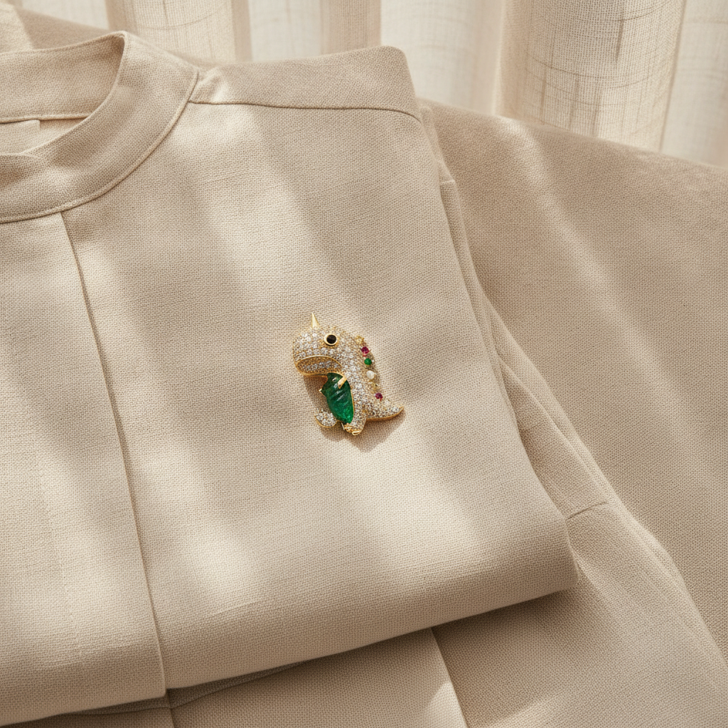 Dino Wink Brooch