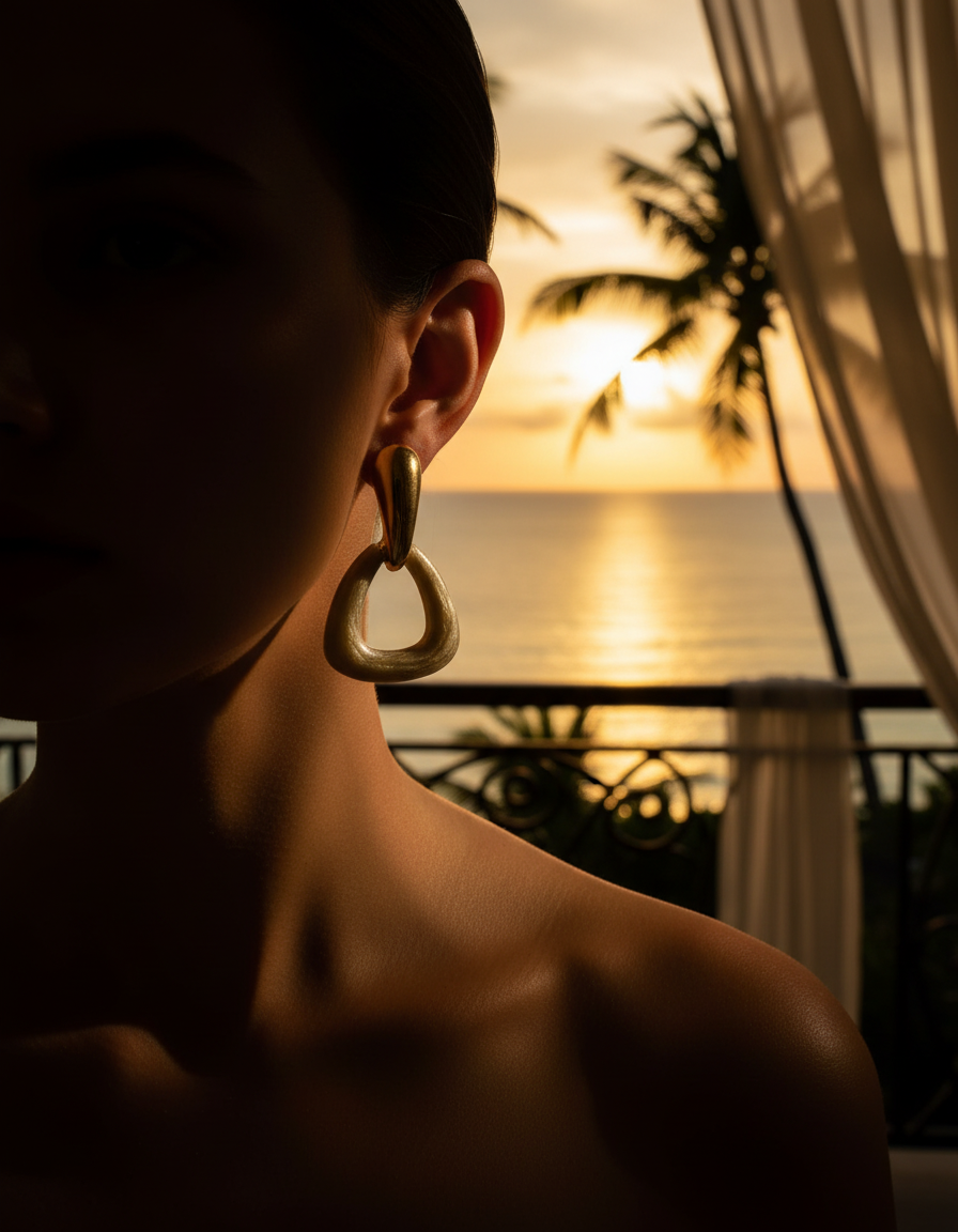 Sculpted Triangle Drop Summer Earrings