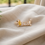 Doxie Spark Brooch in Metal - Product View