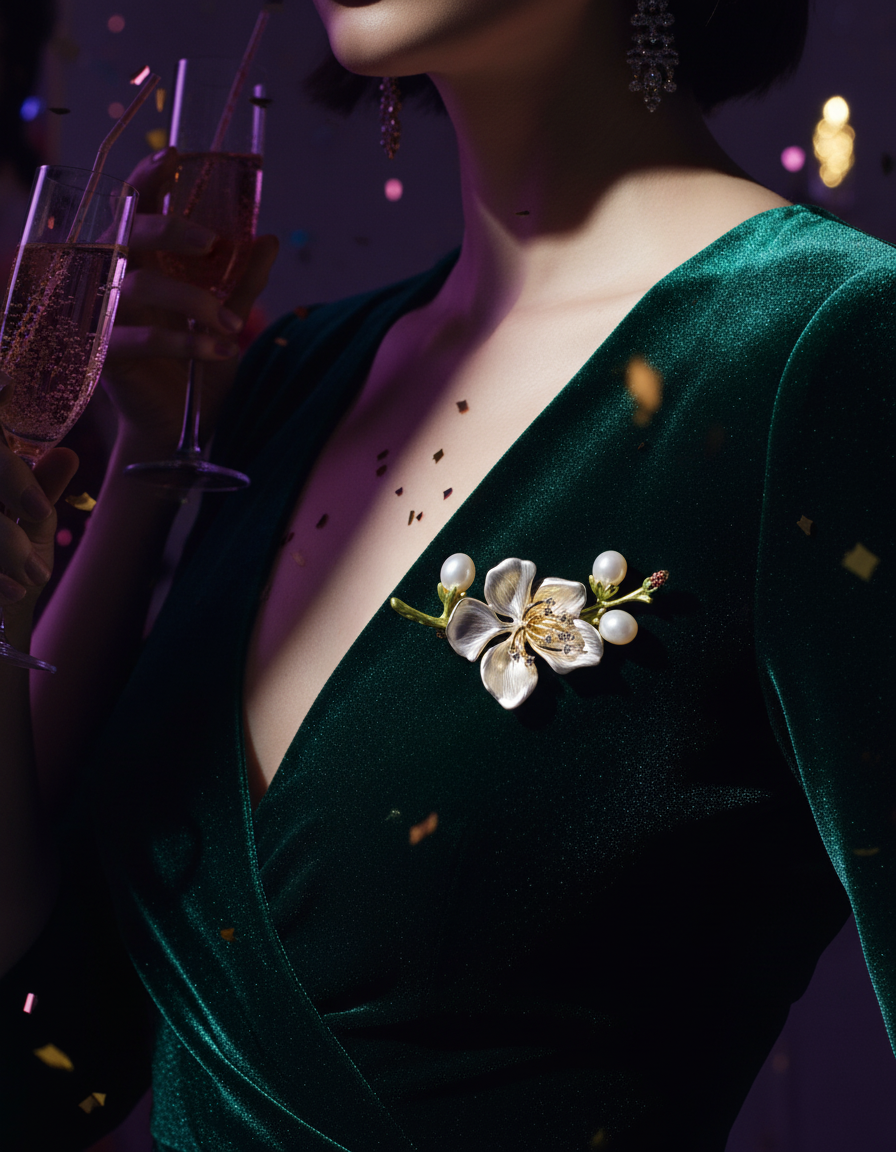 Pearl Bloom Floral Brooch