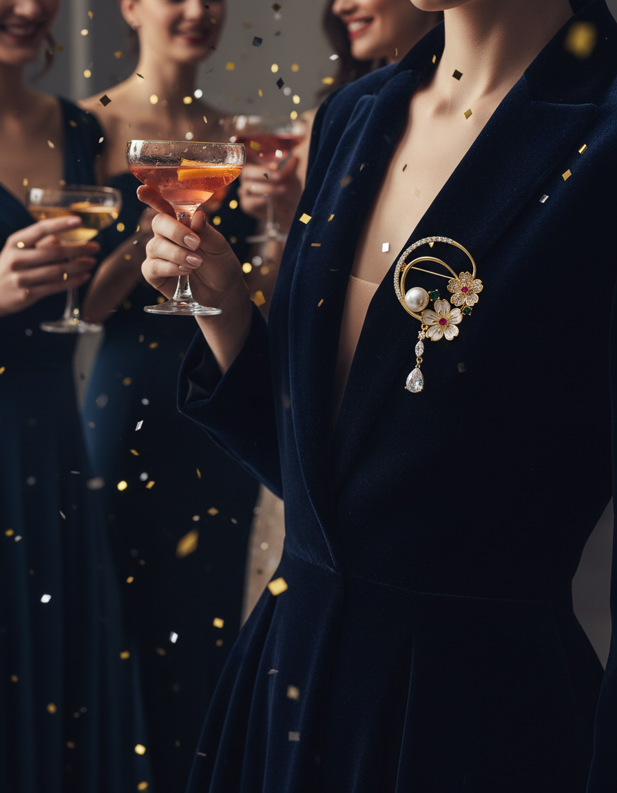 Pearl Bloom Drop Brooch