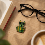 Snack & Shades Brooch in Green