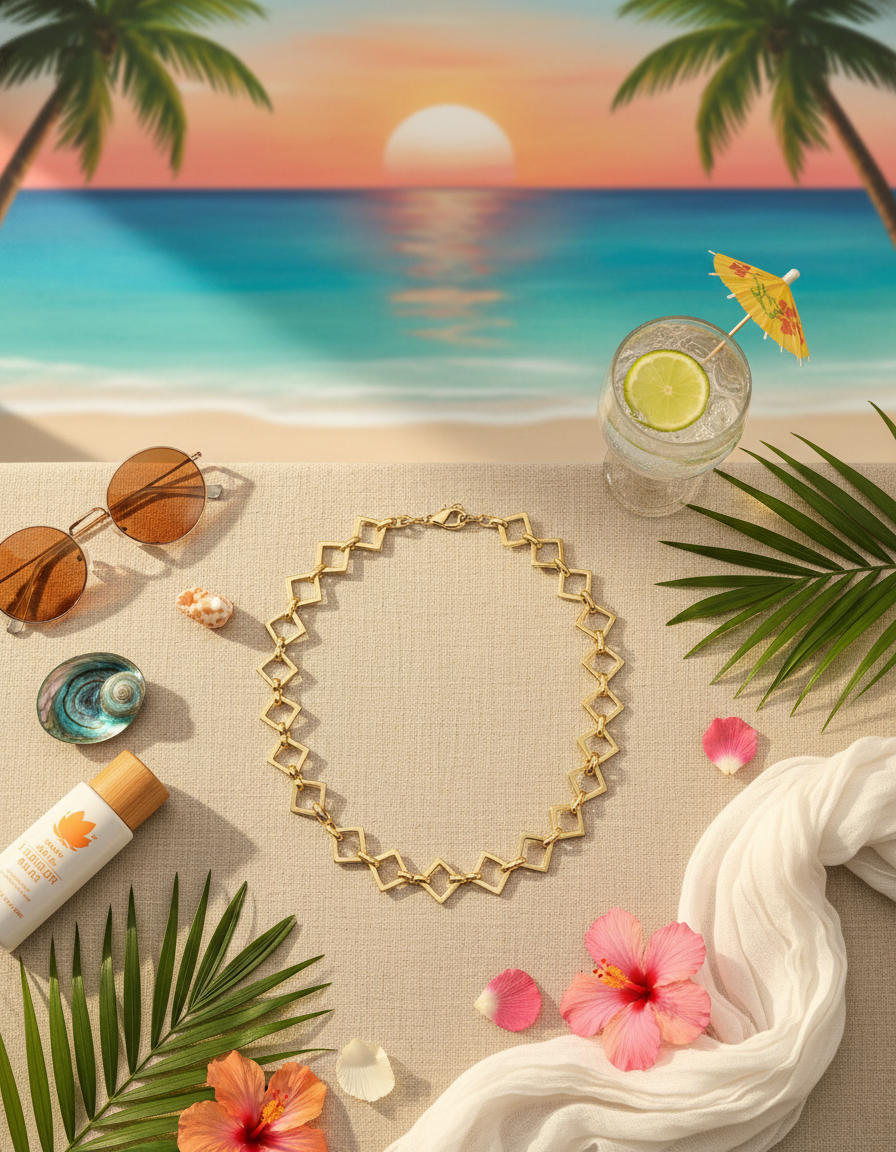 Geometric Link Summer Necklace