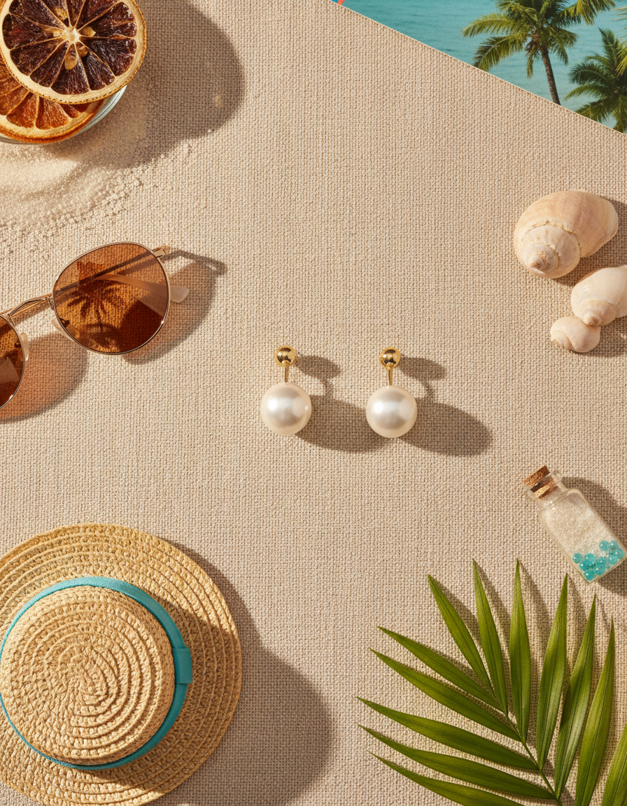 Classic Pearl Summer Stud Earrings