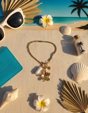 Floral Pearl Charm Summer Bracelet