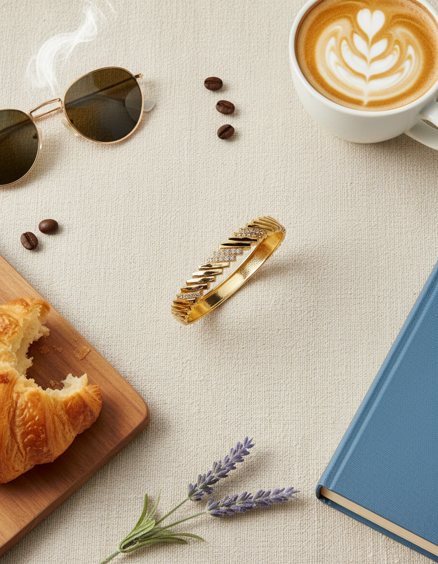 Textured Crystal Twist Kada Bracelet