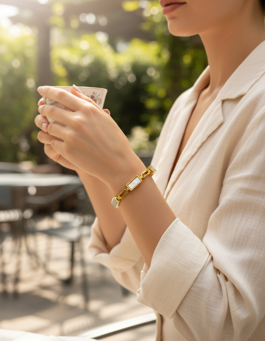 Geometric Rectangular Stone Bracelet