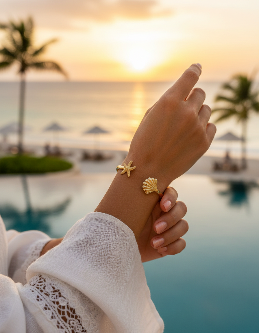 Starfish & Shell Summer Kada Bracelet