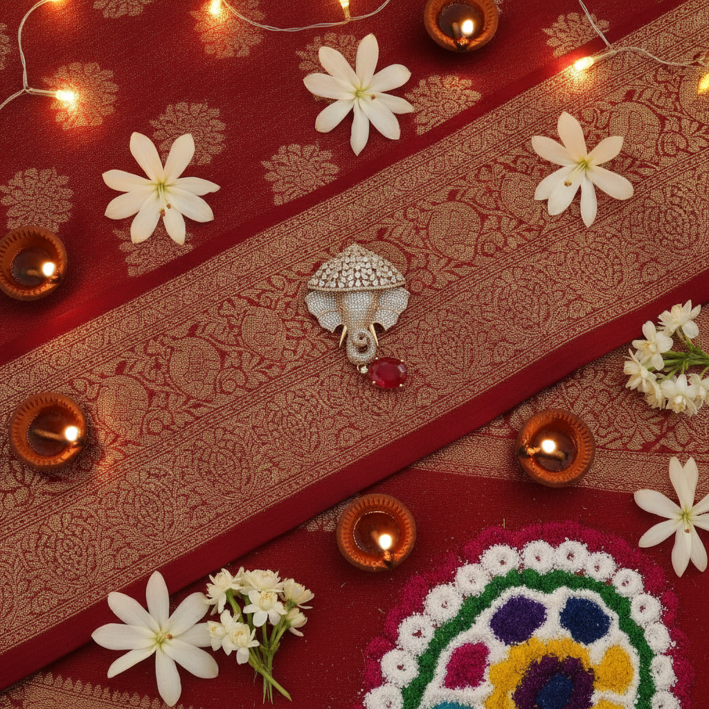 Imperial Tusker Ruby Brooch