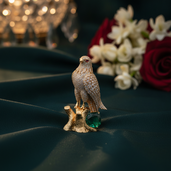 Falcon Gem Brooch