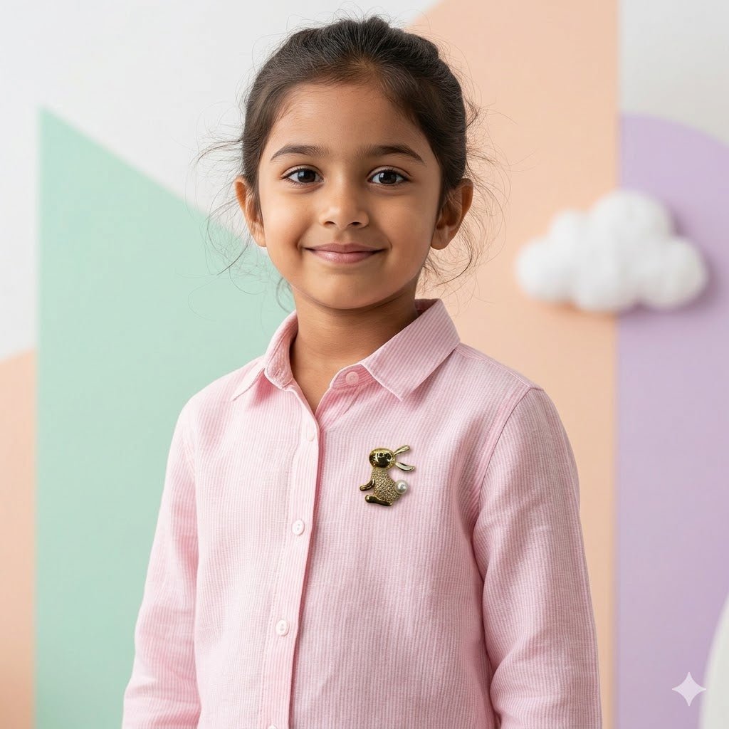 Gold Bunny Kids Brooch