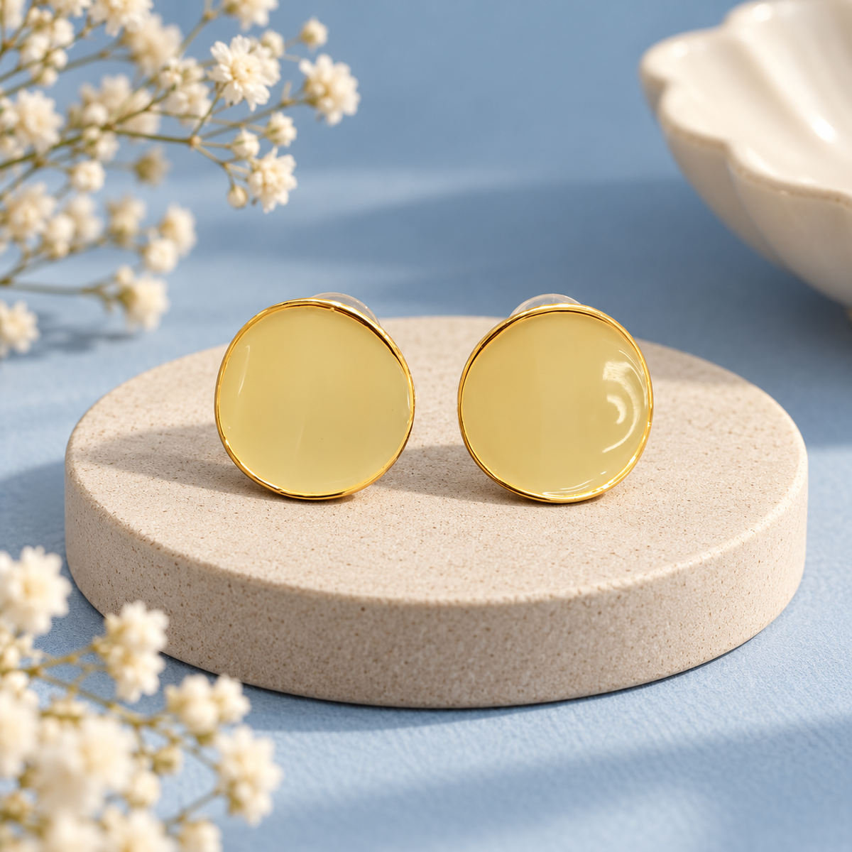 Mellow Muse Studs in Gold Tone