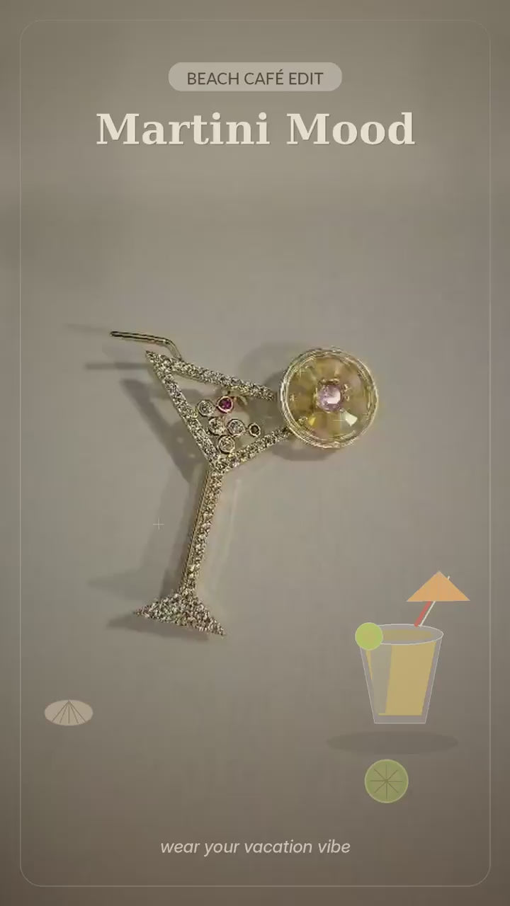 Sparkle & Sip Brooch