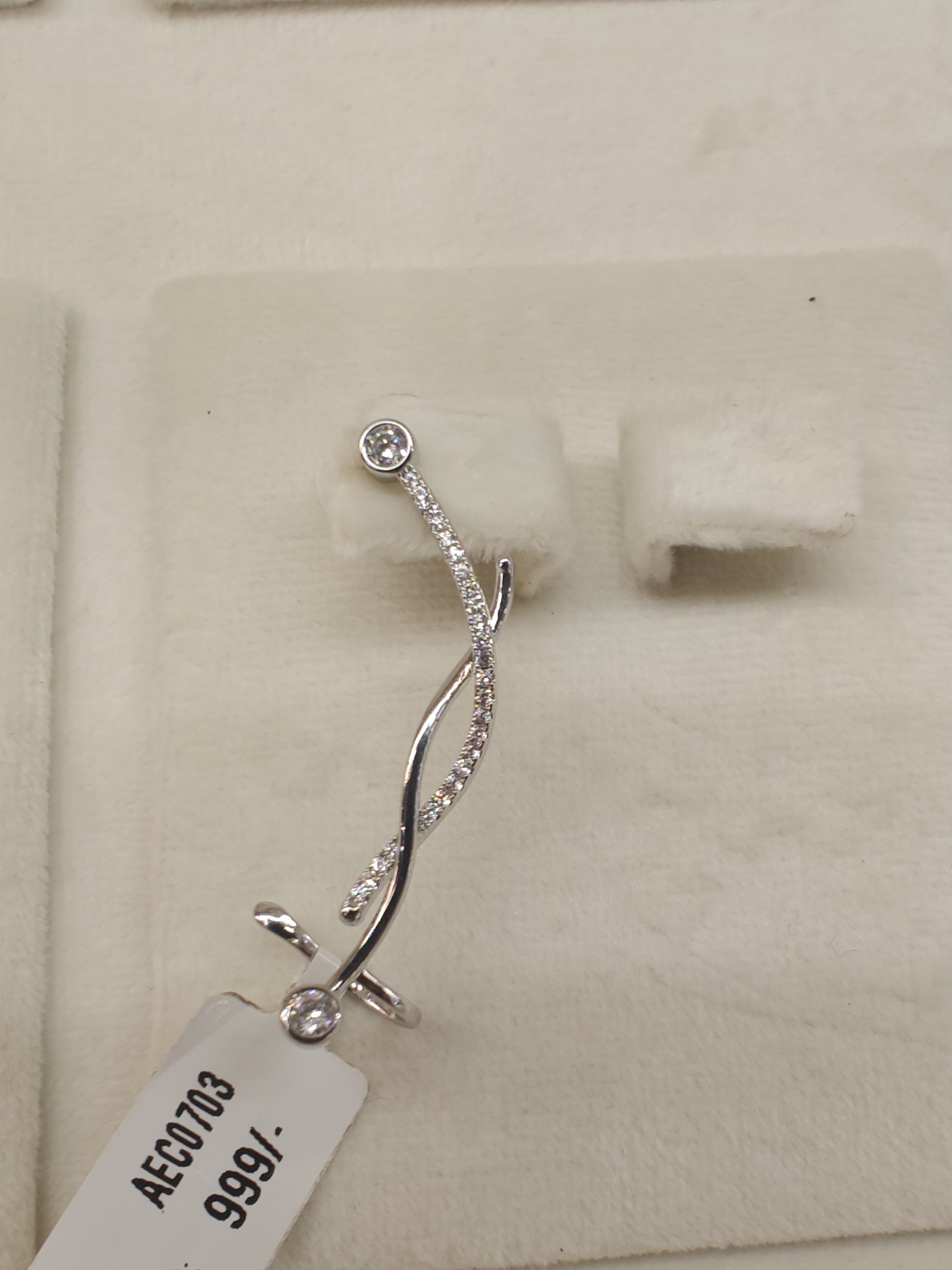 Silver Twisted Ear Climber Earring for Women