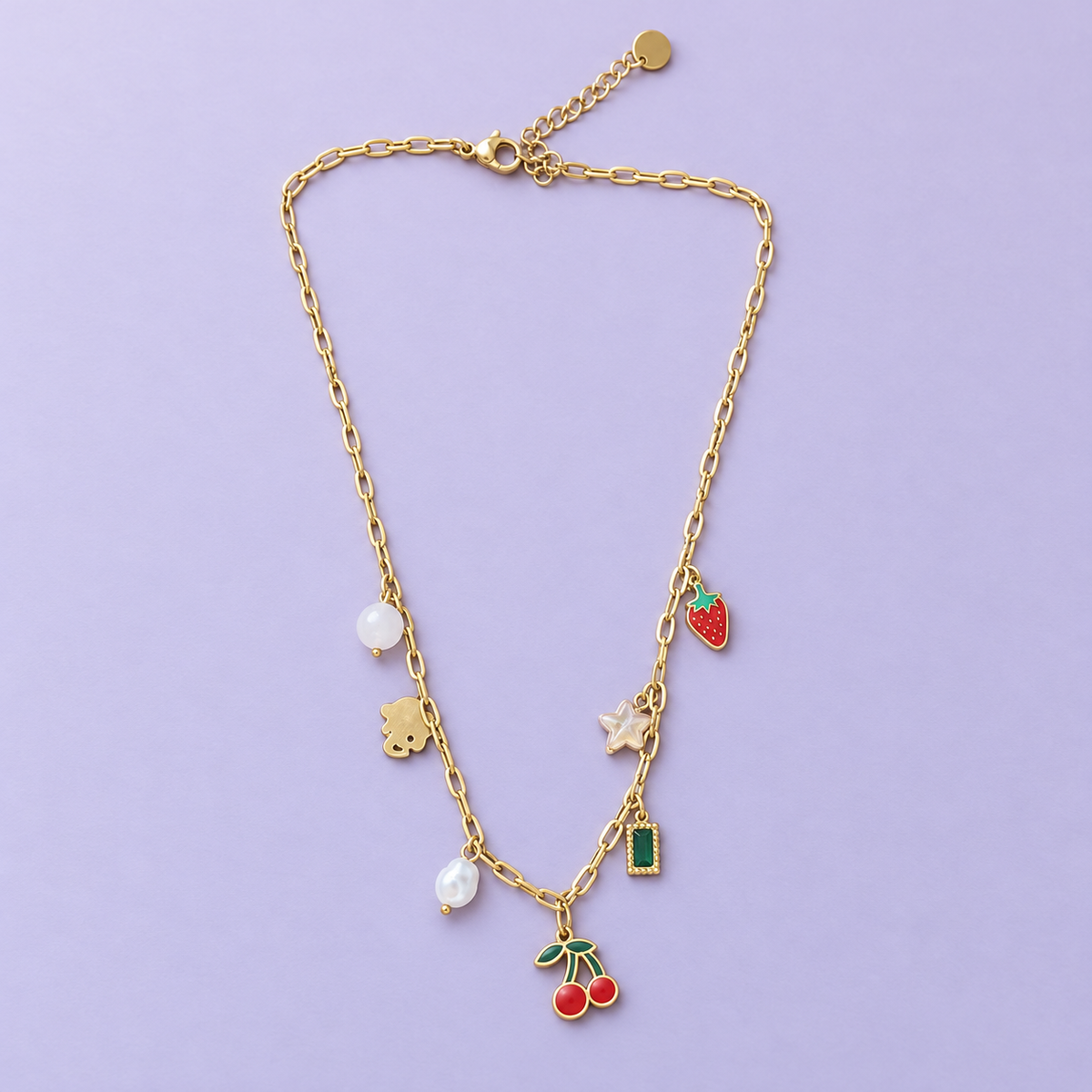 The Charm Diary Necklace in Gold Tone