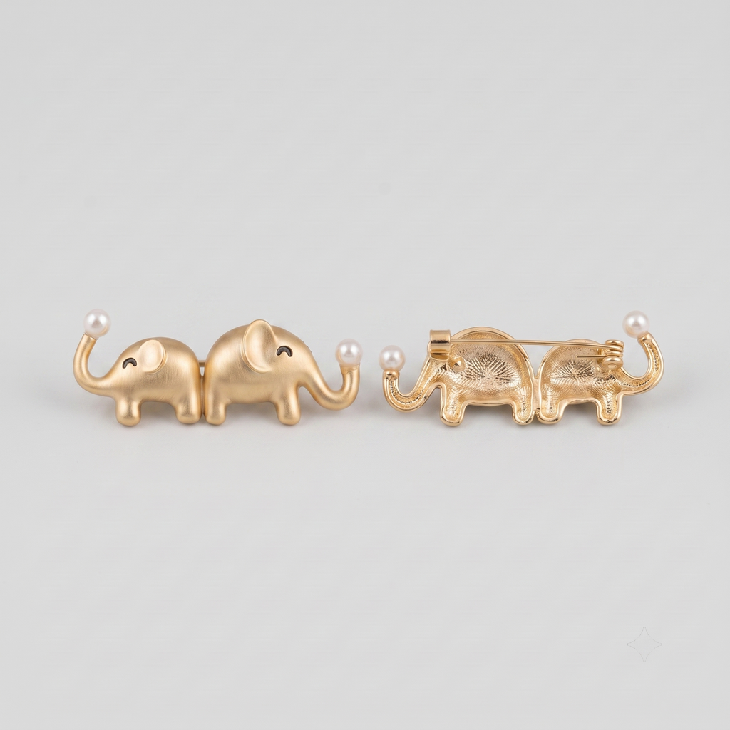 Golden Duo Brooch