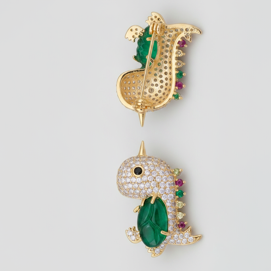 Dino Wink Brooch
