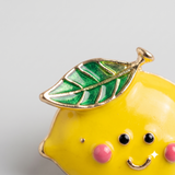 Citrus Smile Brooch in Yellow - Close-up