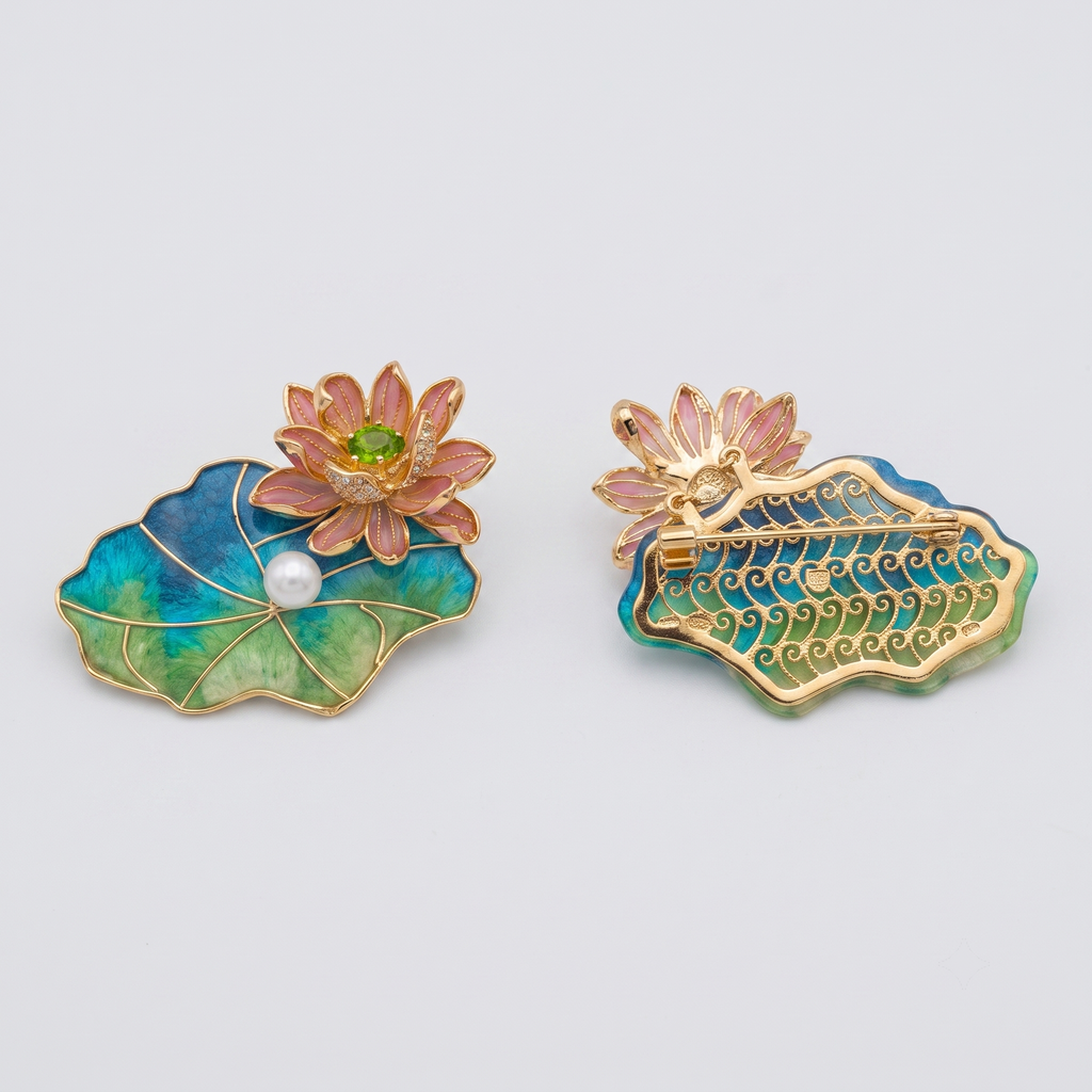 Lotus Charm Brooch