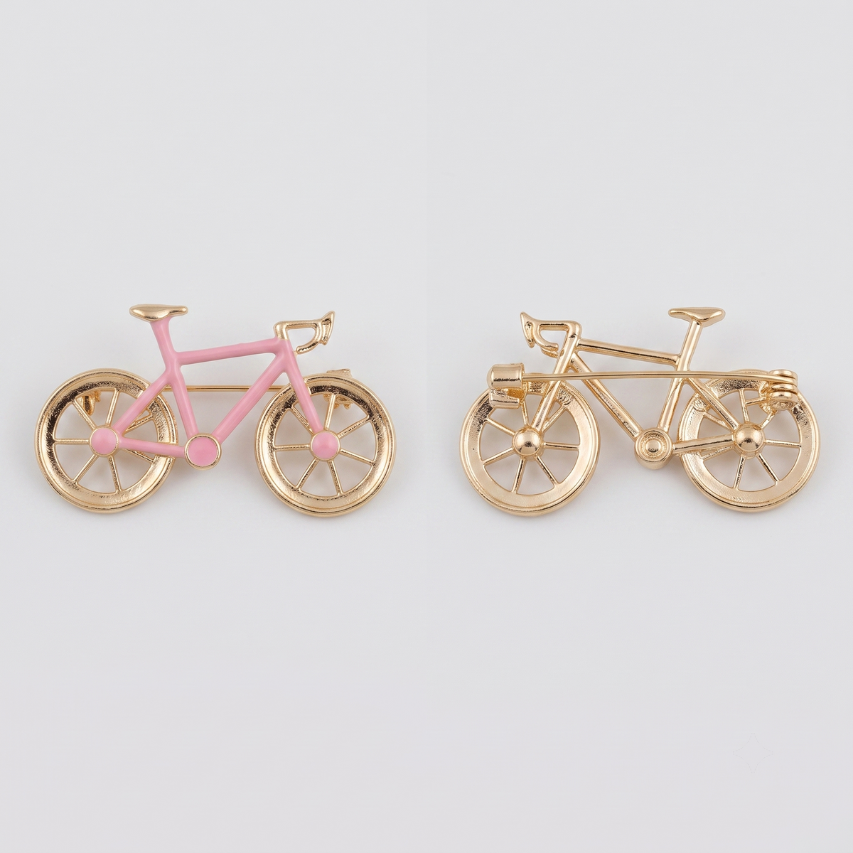 Pink Spin Brooch in Pink - Front and Back View