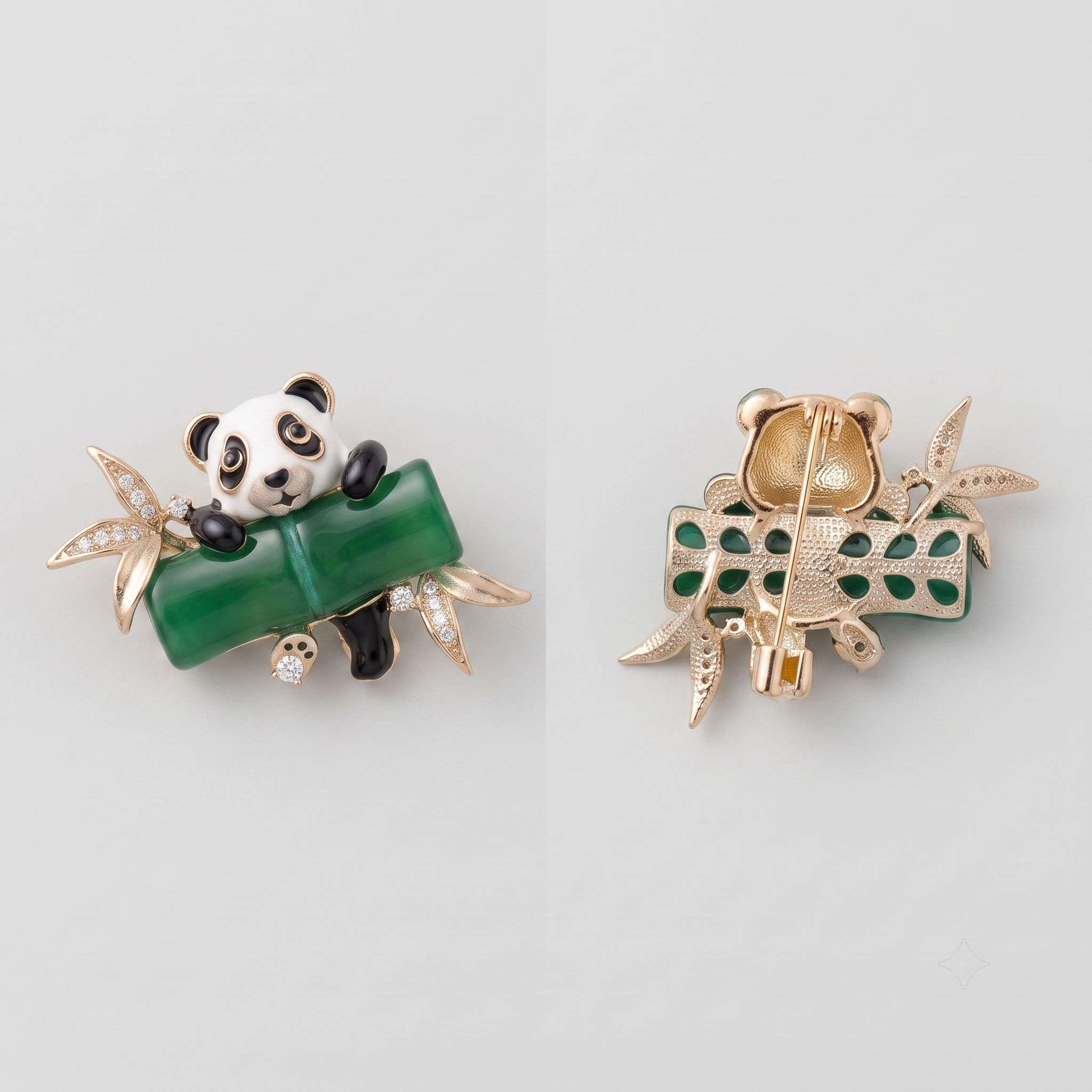 Panda Twig Brooch