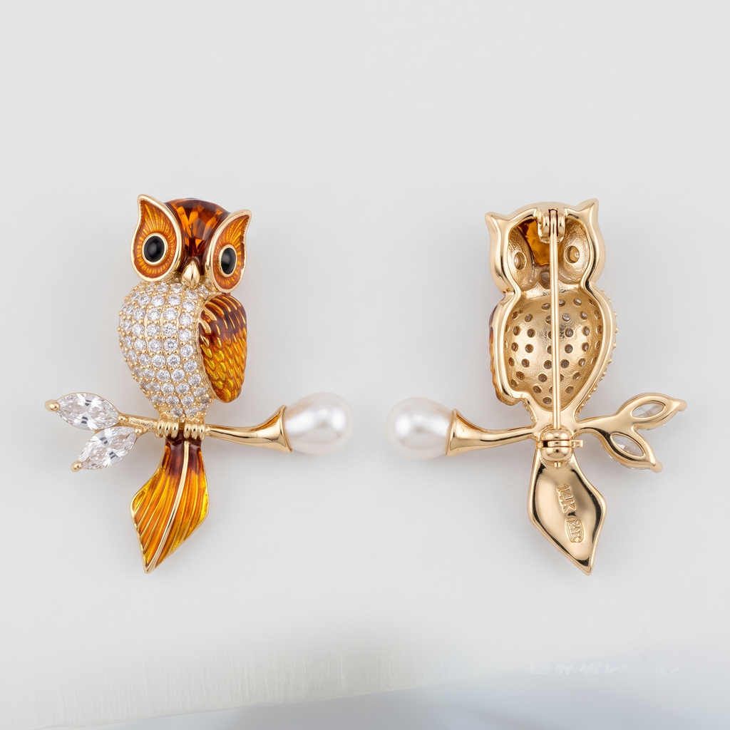 Owl Spark Brooch