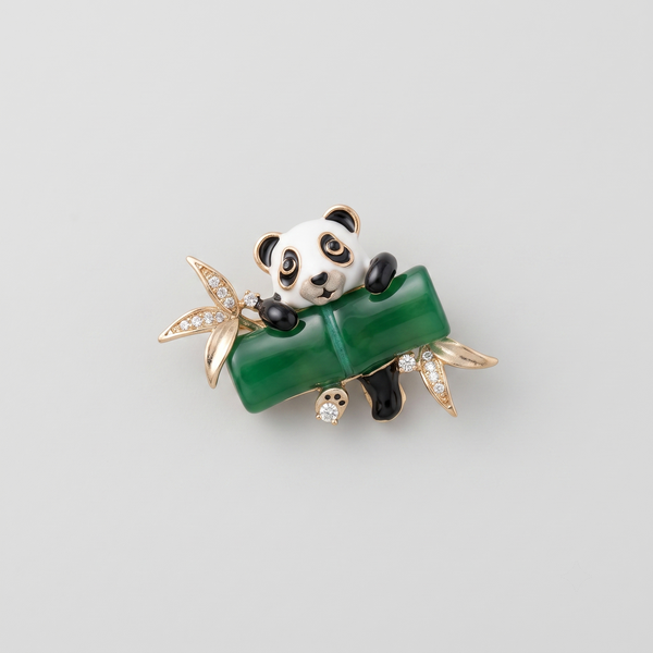 Panda Twig Brooch